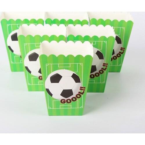 30PC/lot Soccer Popcorn Kids Boys Birthday Party Supplies Baby Shower Football Candy Gift Box Party Supplies For Kids