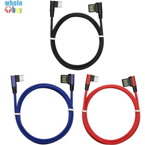 50pcs/lot High Speed 1m 90 Degree L-shaped Braided Fabric Cloth Micro 5pin 8pin Type C USB Data Cable for IPhone Xiaomi Samsung
