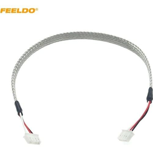 FEELDO 1PC Car HID Xenon Bulb Connector Wire Extension Cable For D1S D3S Shielded Wire Harness Relay Socket D1 D3 Adapter