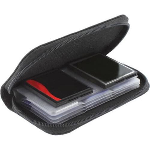 SolidSDHC MMC CF For MicroMemory Card Storage Carrying Pouch bag Box Case Stationery Holder Protector Wallet Black 1pc