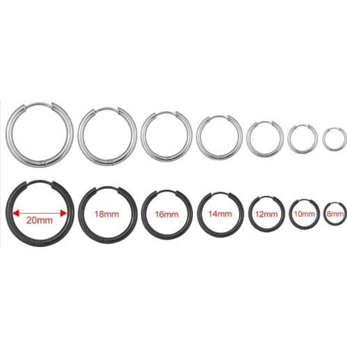 Black Silver 8 10 12 14 16 18 20mm Nose Ring Earring Septum Cartilage Tragus Helix Hoop Segment Piercing Sexy Jewelry Gift