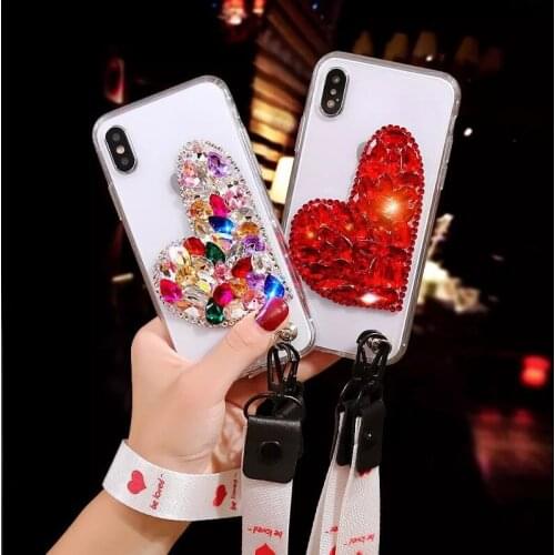 For Samsung S5 S6 S7 S8 S9 S10 Plus Capa Glitter Diamond Luxury Case For Samsung Note 9 8 5 Slim Crystal Clear Love Soft Cover