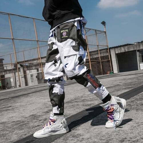 Man Jogger Camouflage Side Pockets Loose Style Mens Sweatpants Fashion 2018 High Street Casual Pants