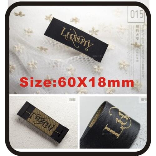 Luxury clothes lables,60X18mm this is stock labeL, if your need your name label contact me please