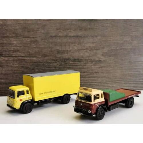 Diecast 1:76 British Van Truck Flatbed Transport Retro Alloy Car Model Collection Souvenir Ornaments Display Vehicle Toy Gift