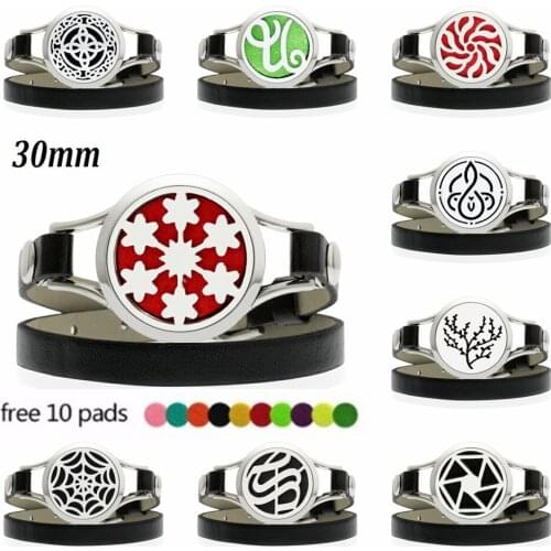 Locket Perfume Diffuser Bracelets Pu Leather twist screw Essential Oil locket for Women Aromatherapy Bracelet&bangle with 10pads