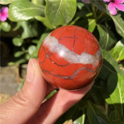 Gemstones natural red jasper sphere healing crystals ball with beautiful clear quartz circle cuarzo piedra natural mineral
