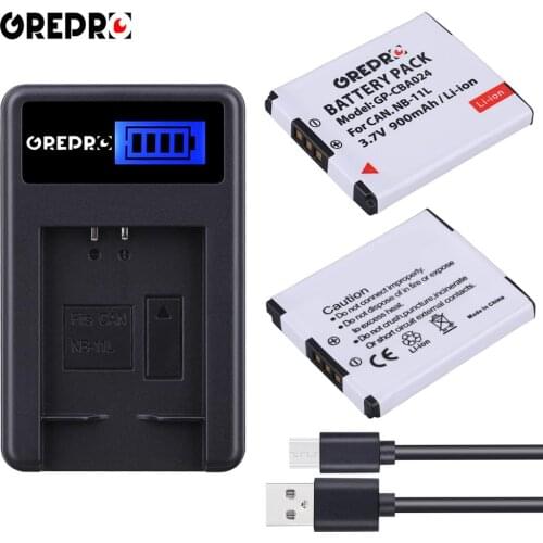 NB-11L NB11L NB 11L Battery with LCD USB Charger for Canon IXUS 125 240HS A3400 A4000 A2300 A2400 z1