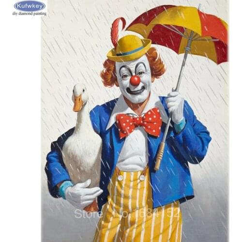 3D Full Square 5D Diy Diamond Painting Clown Cross Stitch Mosaic Picture Of Rhinestone Diamond Embroidery Home Decor