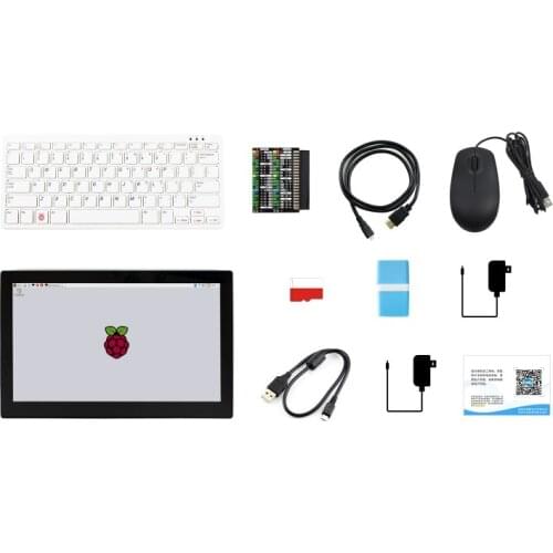 Raspberry Pi 400 Keyboard Computer With Third-Party Accessories And 13.3inch HDMI Touch Displa US Power Supply
