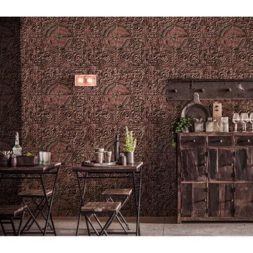 Retro nostalgic 3D three-dimensional industrial style wallpaper, waterproof and moisture-proof. Can be used for restaurant and s