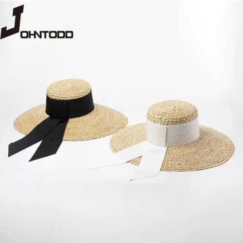 New style black bow ribbon fashihat modern embroidery style pineapple flower handmade paper ladies hat casual beach ladies hat