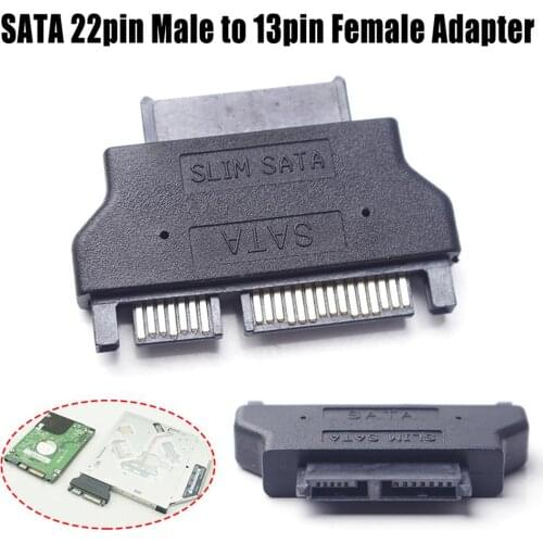 Slimline SATA Adapter Serial ATA 7+15 22pin Male To Slim 7+6 13pin Female Adapter For Desktop Laptop HDD CD-ROM Hard Disk Drive