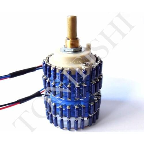 Taiwan-made copper shaft 24-speed dual-channel DALE resistance all blue L-type volume potentiometer, 10K, 20K, 50K, 100K, 250K