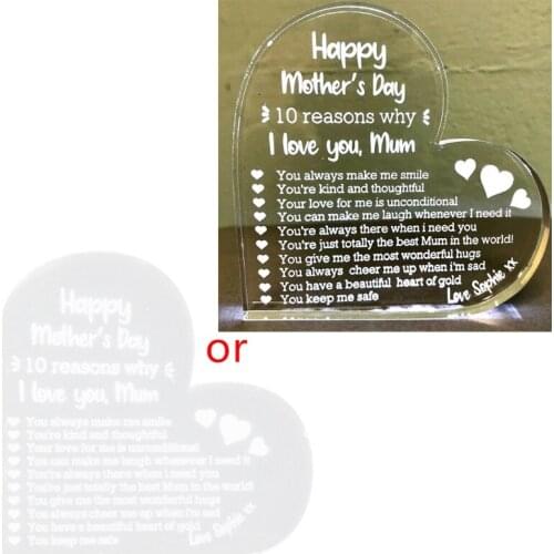 13MA Heart Mothers Day Decorations Love You Forever Mum Sign Gift for Mom Women Girls Ladies Wife