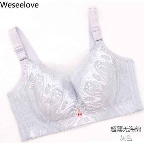 Weseelove 2020 New Plus Size Women Push Up Sexy Lingerie Feminina 120CDE Lace Bras Gathered Adjustable and Comfortable E93-3