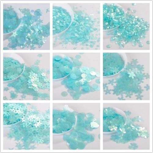 10g Matte turquoise Sequin Flower Plum Star Shell Shape Sequins Paillettes Wedding Confetti DIY Handcraft Sewing Accessories