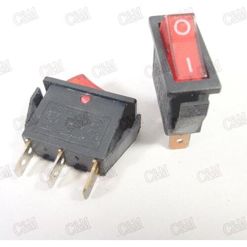 100PCS Red Green LED illuminated Rectangle On/Off Long Rocker Switch Car Dash 15A 250VAC, 20A 125VAC