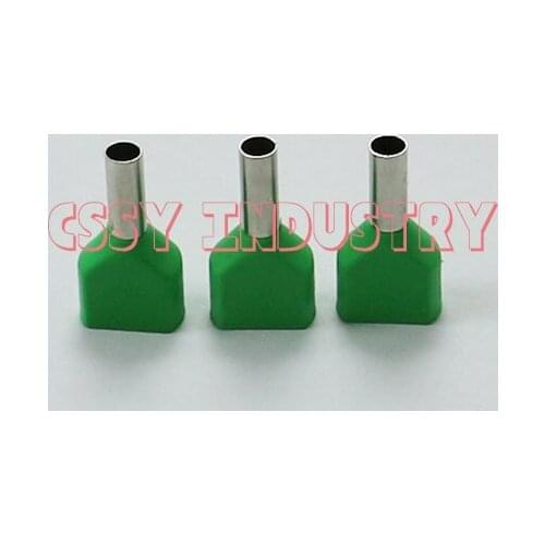 100pcs/lot TE6014 2x6mm2 Bootlace cooper Ferrules kit set Wire Copper Crimp Connector Insulated Cord Twin Pin End Terminal