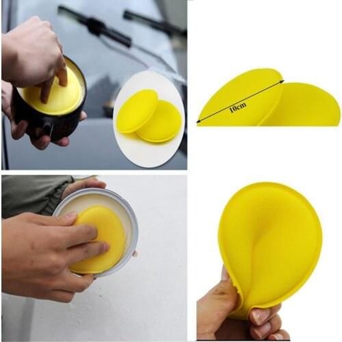12 Pcs/Set Car Waxing Sponge Yellow Automobiles Cleaning Sponge Pads Polishing Foam Waxing Tools Auto Washing Accessories