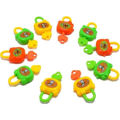 2 pcs For Kids Colorful Birthday Toy New Plastic Cartoon Children With Keys Toy Locks Notebook Lock Gift toys