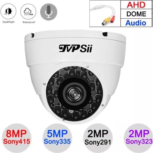 24pcs Infrared Leds 8MP,5MP,4MP,2MP Waterproof White Metal Audio Dome hemisphere Surveillance Security AHD CCTV Camera