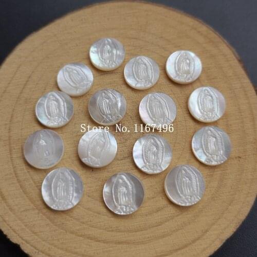 50pc/lot 10mm Natural Virgin guadalupe Mother pearl shell for DIY Jewelry Guadalupe MOP Pearl Shell