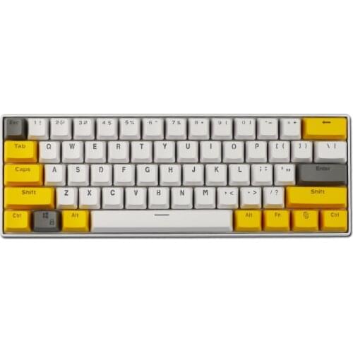 61 Keys PBT Double Shot Backlit Keycaps Set OEM Profile for MX Mechanical Gaming Keyboard ANSI GH60 RK61/ALT61/Annie/poker GK61