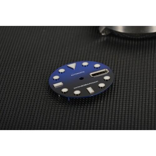 Seiko0 Watch Accessories SKX007/SRP21j Abalone Universal Modified Luminous Nail Gradient Blue Dial 28.5mm