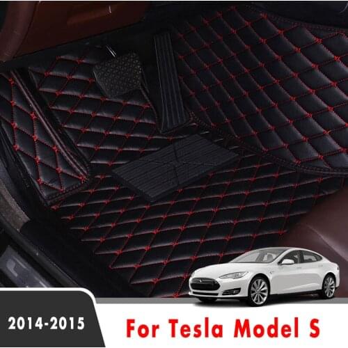 For Tesla Model S 2015 2014 Car Floor Mats Carpets Waterproof Leather Custom Auto Styling Car Accessories Interior Covers Rugs