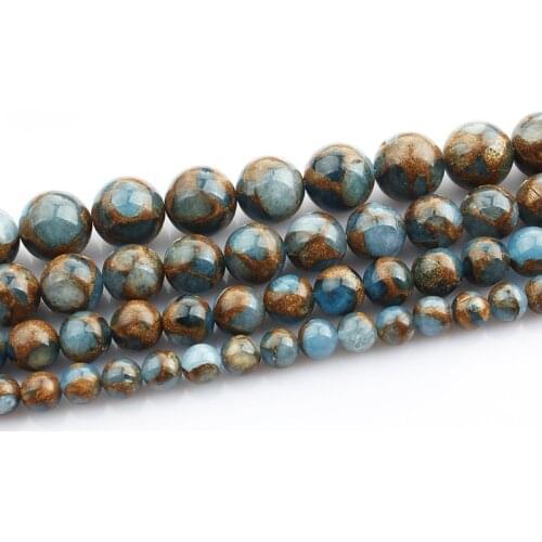 15"(38cm) Strand Round Composited Stone Rock 4mm 6mm 8mm 10mm 12mm Beads for Jewelry Making Findings DIY Bracelet