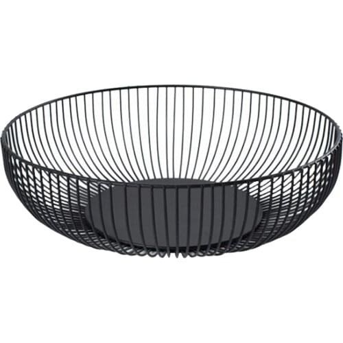 Black Wire Fruit Bowl Countertop Storage Basket Dish Fruit Vegetables Storage