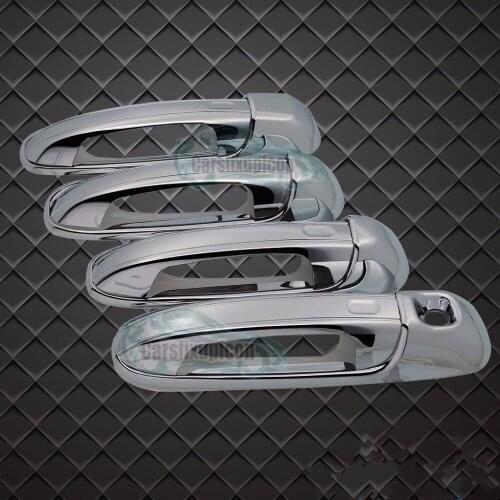 For Jeep Liberty Grand Cherokee for Chrysler Aspen for Mitsubishi Raider Chrome Triple 4 Door Handle W/O PSG Keyhole ABS