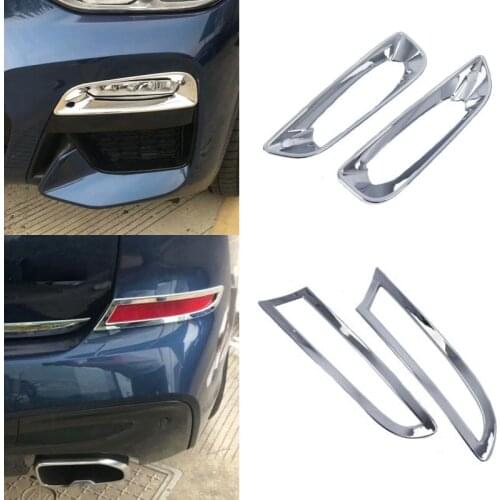 Glossy ABS Chrome For BMW X3 G01 2018 2019 Car Styling Front Rear Tail Foglight Fog Light Lamp Frame Cover Trim Accessories