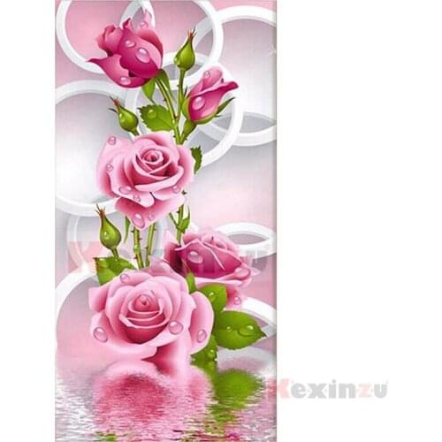 Kexinzu 5d diy Diamond Painting kit Flower Cross stitch Diamond Embroidery 3d DIY 5D Diamond Home decoration gift