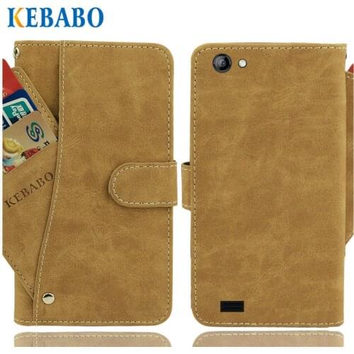 Leather Wallet Vertex Impress Life Case 5" Flip Vintage Leather Front Card Slots Cases Cover Business Phone Protective Bags