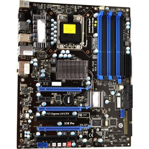 X58 Pro For MSI LGA1366 Intel X58 DDR3 Used PC Motherboard Support L5650 i7920 USB2.0 SATAII ATX Original Desktop Motherboard