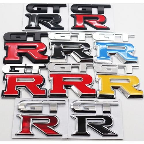 1pcs GTR Front grill emblem metal 3D Car logo Fender Tail side badge Creative decoration rear trunk emblem sticker Accessories