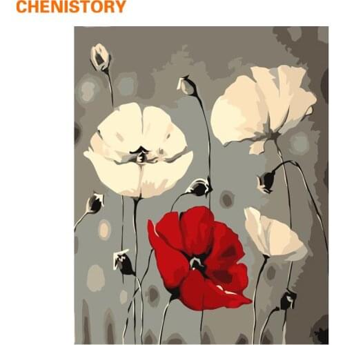 CHENISTORY No Framed Abstract Flowers DIY Painting By Numbers Modern Wall Art Picture Handpainted Painting & Calligraphy 40x50cm