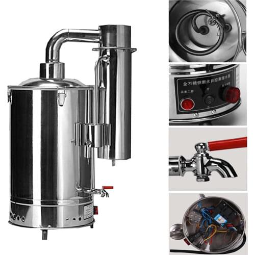 20L Litres Water Control Type New Stainless Electric Medical/Home/Lab Pure Water Distiller Filter Purifier Brew Kits