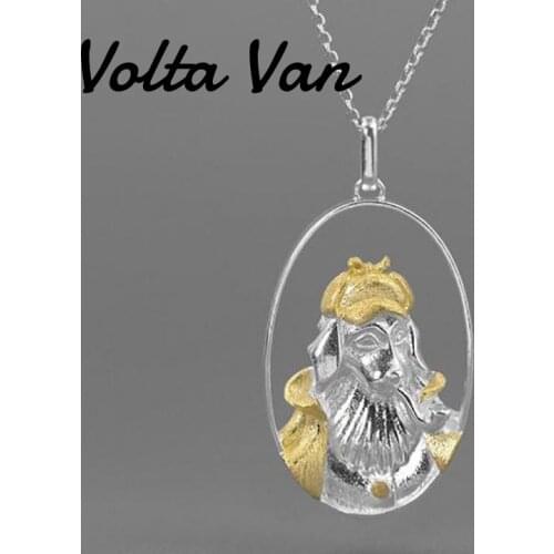 Volta Van 925 Sterling Silver Pendant Necklaces Elegant Fine Jewelry 2021 New Golden Retriever Original Design Concise Necklaces