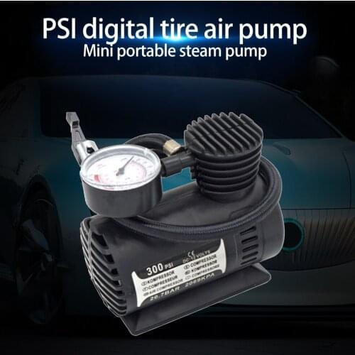 Portable 300 PSI Digital Tire Pump Auto Air Compressor Car Tire Inflator Car Pressure Gauge for Car Bicycle Ball Rubber Dinghy