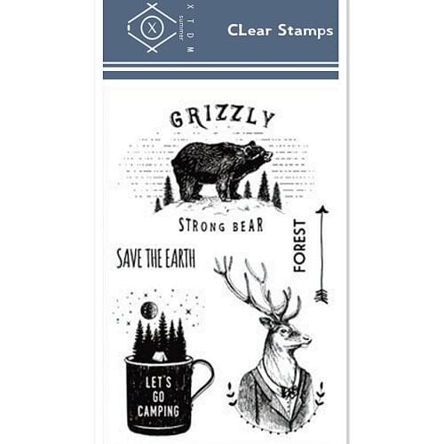 11*16cm Mr Forest deer Transparent Silicone Rubber Clear Stamps cartoon Scrapbooking/DIY Easter Childrens toys album