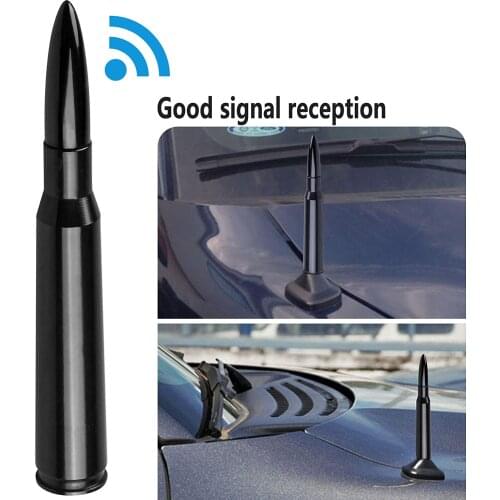 RASTP-New Ford F150 Raptor 50 Cal Caliber Bullet Ammo Aluminum Short Antenna Black Kit RS-LKT041