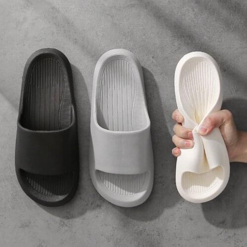 2021 Women Thick Platform Slippers Summer Beach EVA Soft Sole Slide Sandals Leisure Men Ladies Indoor Bathroom Anti-slip Shoes