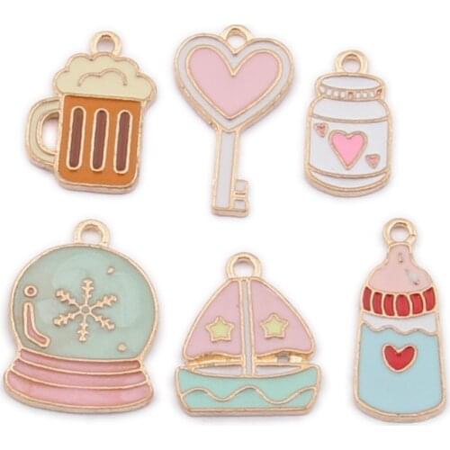 20pc/Lot Beer Key Shape Earring Accessory Enamel Charms Diy Jewelry Alloy Drop Earrings Finding Accessories Pendant