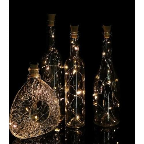 Solar Energy Wine Bottle Lights LED Strings Copper Wire Home Party Decoration high quality