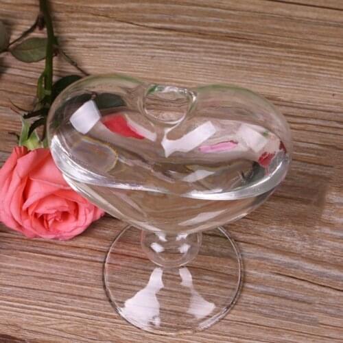 Heart Glass Flower Pot Desktop Standing Vase Planter Container Home Decoration Wedding Party Decor 85AC