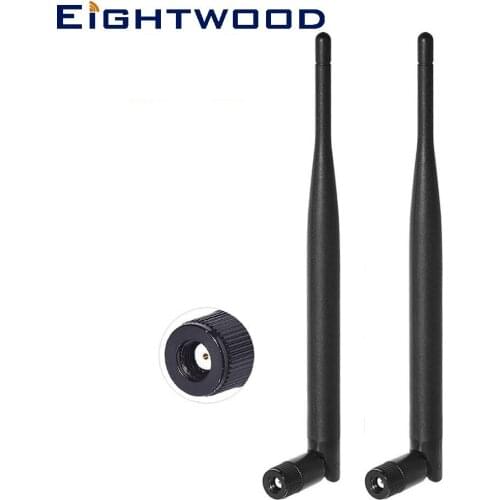 Eightwood 2pcs WiFi RP-SMA Female Aerial for Wireless Network Card USB Adapter Security IP Camera Video Surveillance Monitor
