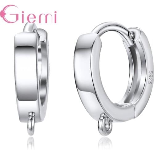 Factory Price Best Quality One Pairs Real 925 Sterling Silver Stamped Round Hoop Handmade Women Earrings Accessory